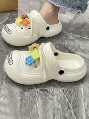 Hollow Letter Print Slippers Crocs