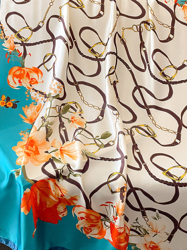 Contrast Color Printed Sun-Protection Shawl&Scarf