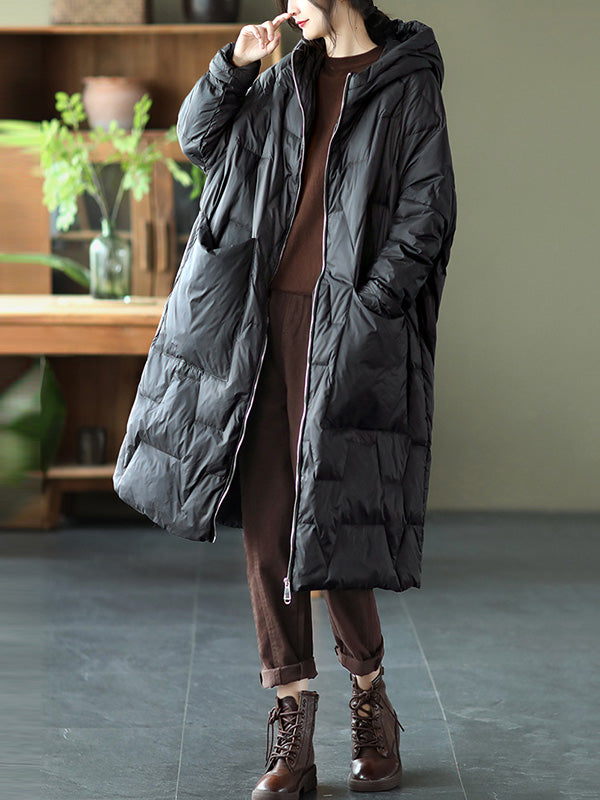Vintage Loose Keep Warm Hooded Down Coat