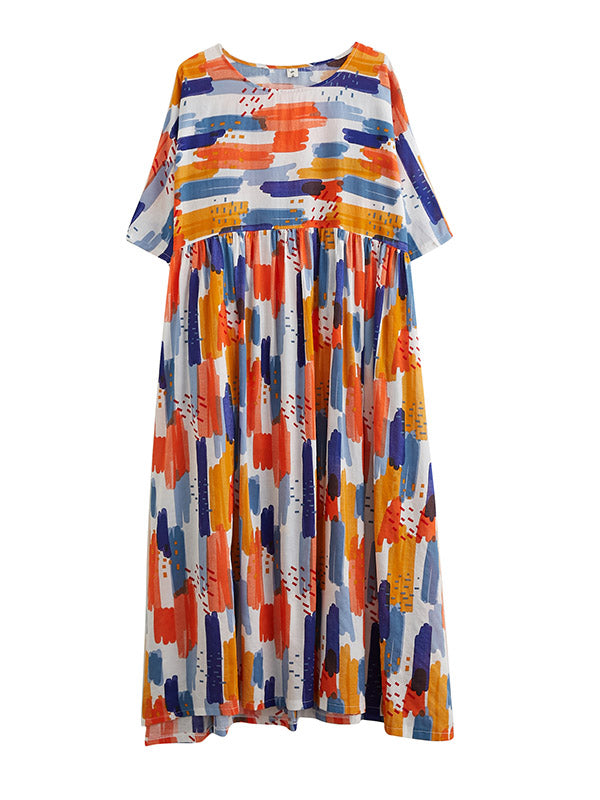 Original Print Round-Neck Dress