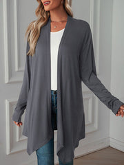 Solid Color Long Sleeves Loose Statement Collar Outerwear