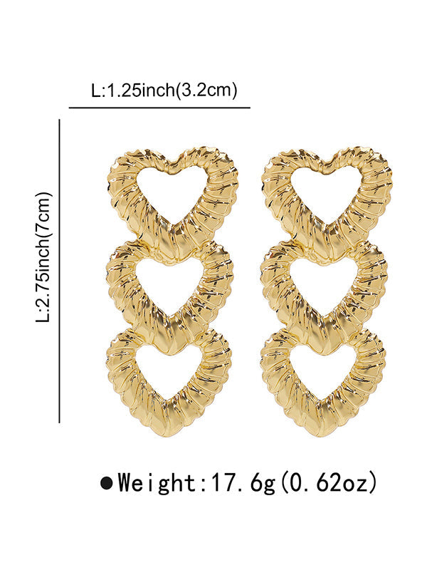 Heart Shape Hollow Normcore Drop Earrings