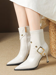 Pointed-Toe Split-Joint Pumps Boots