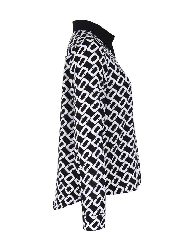 Printed Long Sleeves Loose Lapel Blouses&Shirts Tops