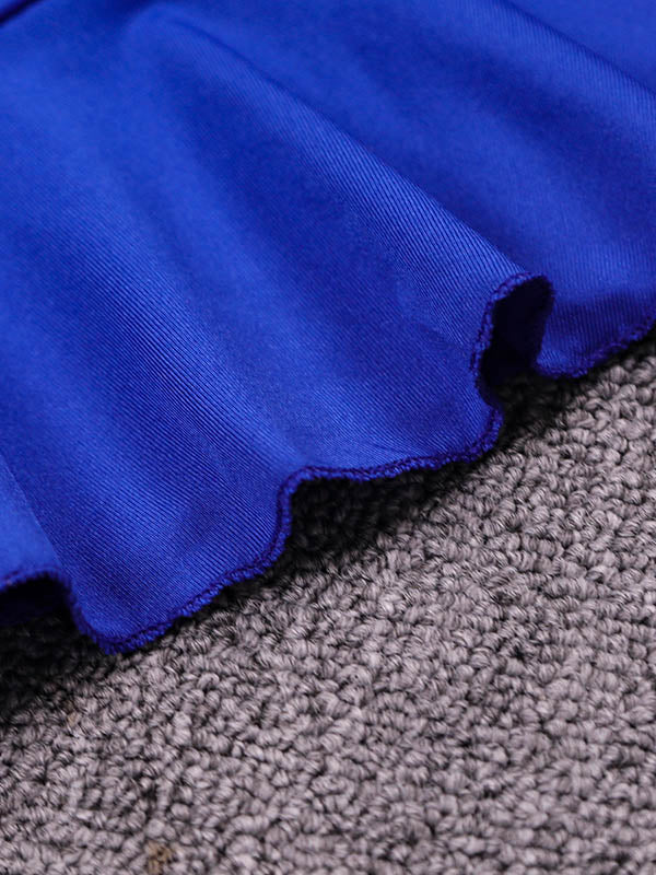 Pleated Ruffled Solid Color Split-Joint Bodycon Elasticated Waist V-Neck Midi Dresses