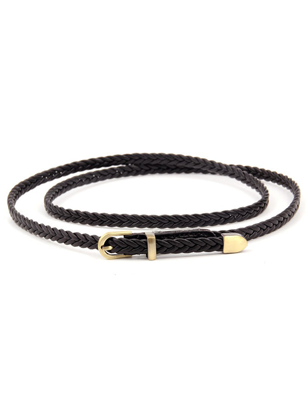 Urban Simple 13 Colors PU Weave Belt