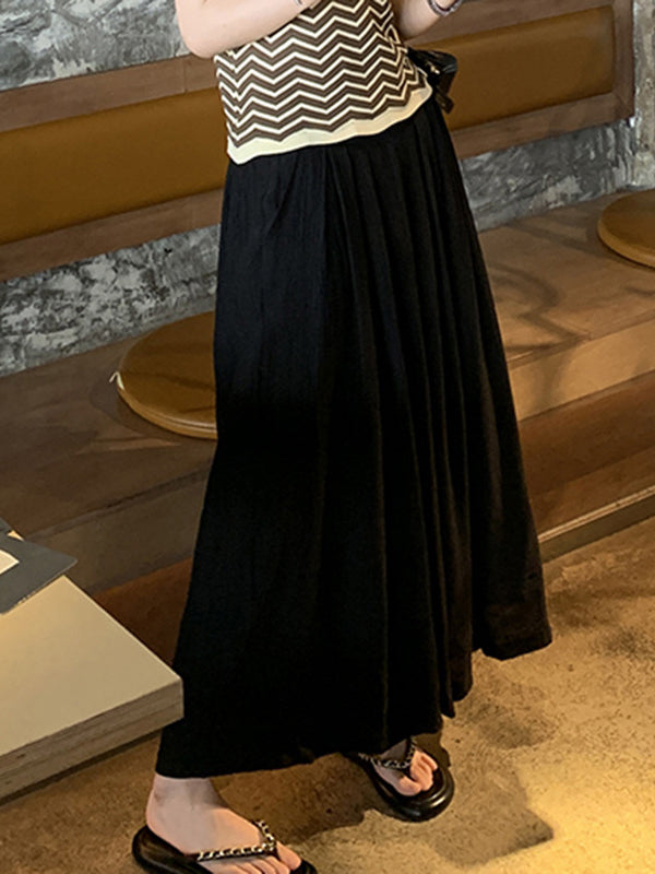 Pleated Solid Color Split-Joint High Waisted Wide Leg Pants