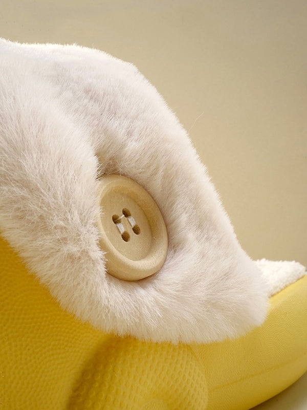 Warm Removable Washable Waterproof Thick-Soled Cotton Slippers