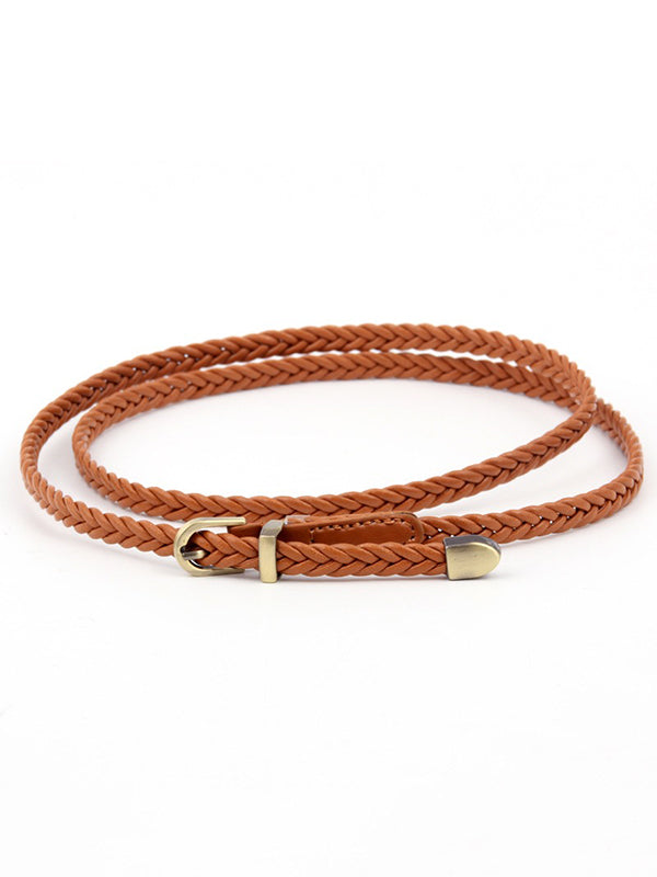 Urban Simple 13 Colors PU Weave Belt