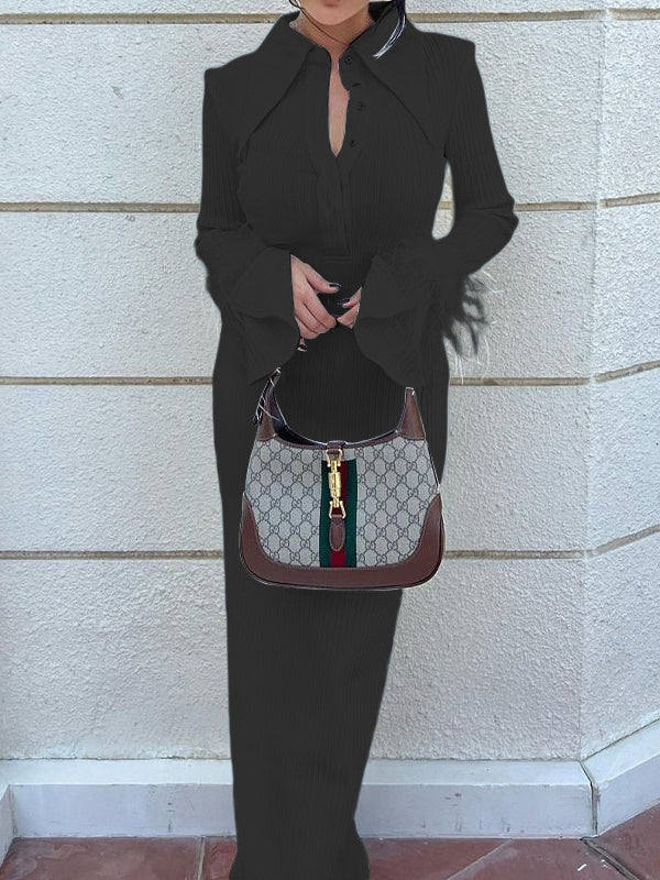 Feathers Slightly Sheer Split-Joint Skinny Lapel Maxi Dresses