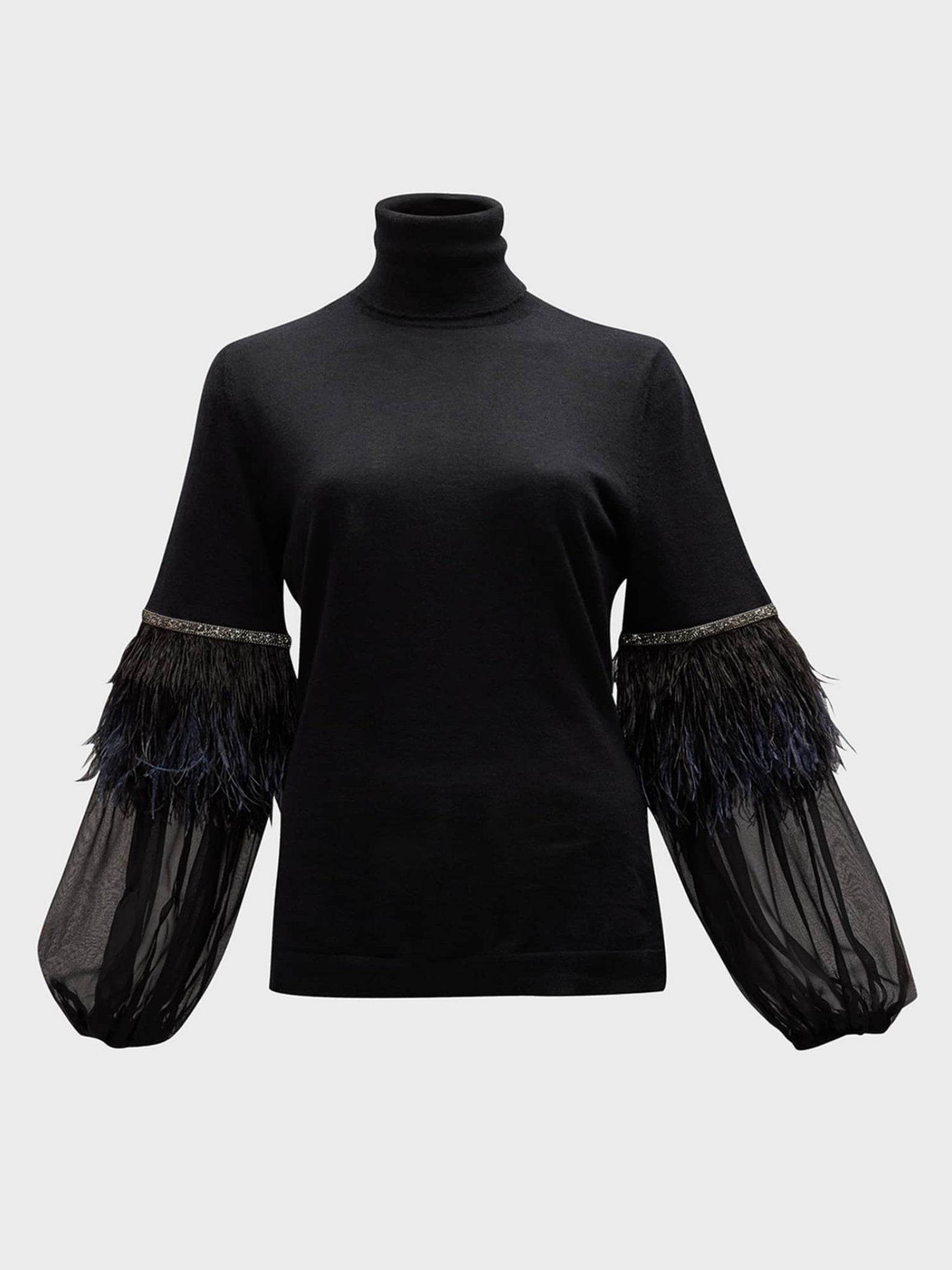 Feathers Solid Color Split-Joint Loose Wrap High-neck Blouses&shirts Tops