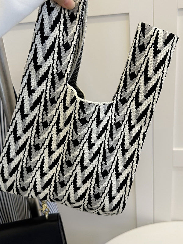 Geometric Multi-Colored Woven Handbag Bags Accessories
