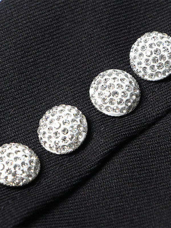 Casual Loose Long Sleeves Sequined Tasseled Hollow Shiny Notched Collar Outerwear Blazer