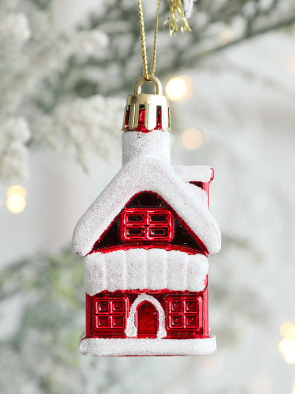 2 Pcs Snowman House Ice Cream Christmas Xmas Tree Decorations Pendant