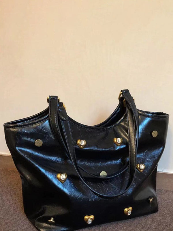 Buckle Rhine Stones Zipper Handbags