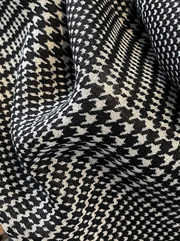 Vintage Houndstooth Floral Printed Scarf