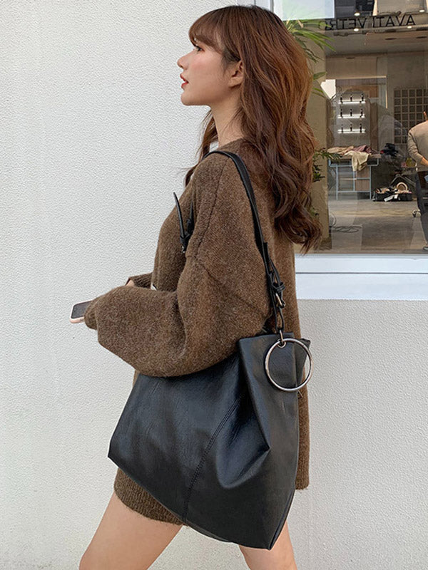 Urban Solid Color PU Shoulder Bag