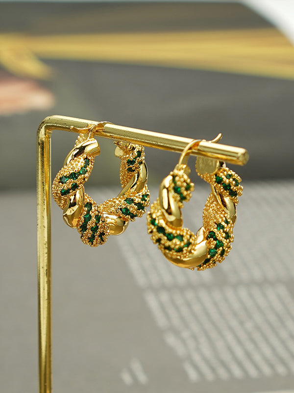 Geometric Rhine Stones Earrings Accessories
