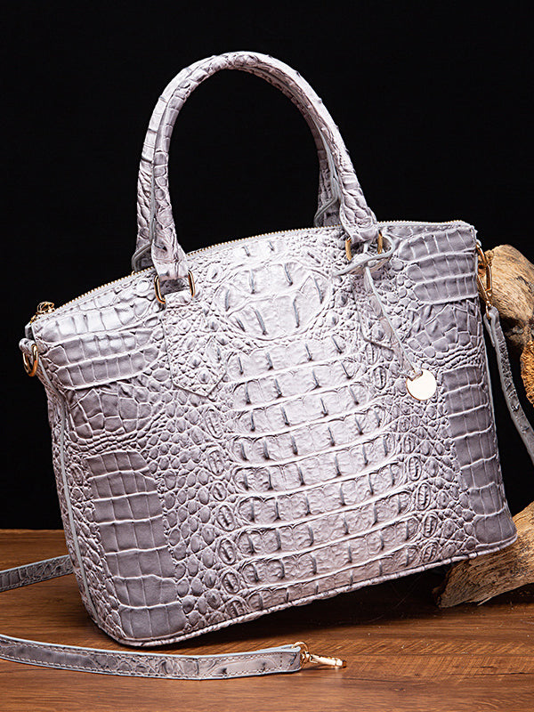 Alligator Print Pleated Split-Joint Handbags Bags