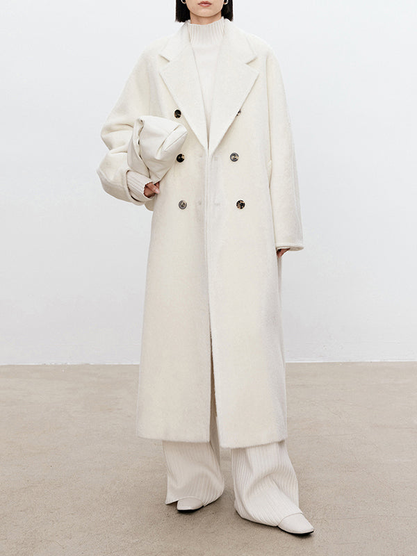 Solid Color Long Sleeves High-Neck Sweater Top + Wide Leg Pants Bottom Two Pieces Set