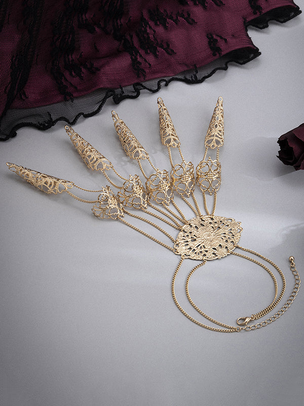 Chains Hollow Solid Color Nail Protectors Bracelet Accessories