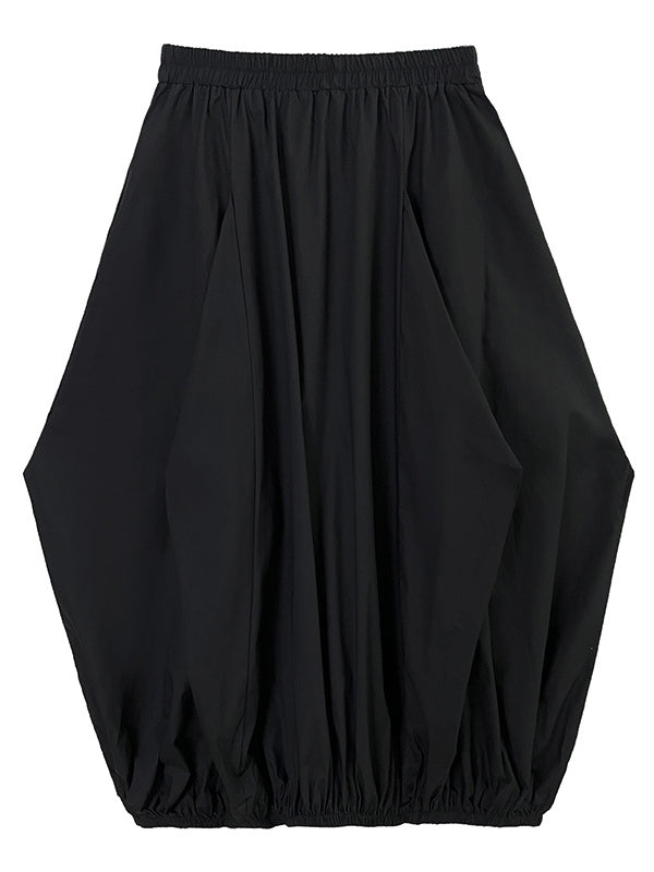 Stylish Selection Loose Elasticity Solid Color Skirts Bottoms