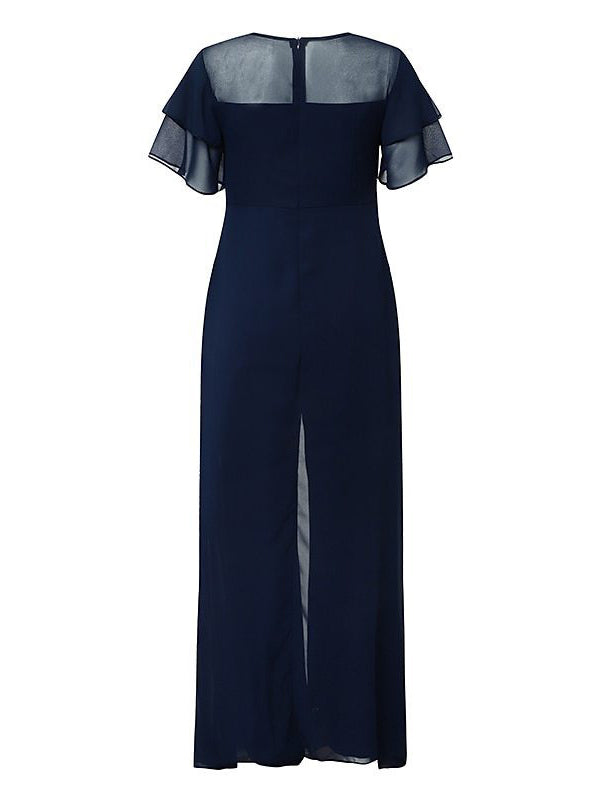 Solid Color Split-Front Split-Joint Zipper Wrap Jumpsuits