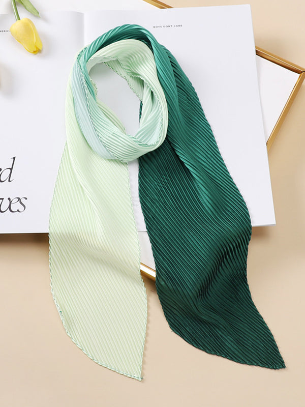 Casual Pleated Contrast Color Shawl&Scarf