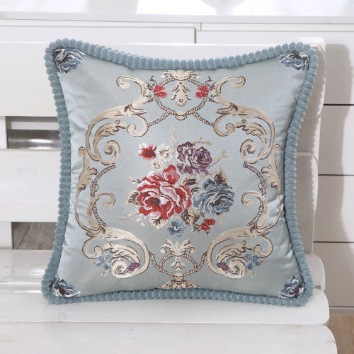 Floral Embroidered Pillow Case