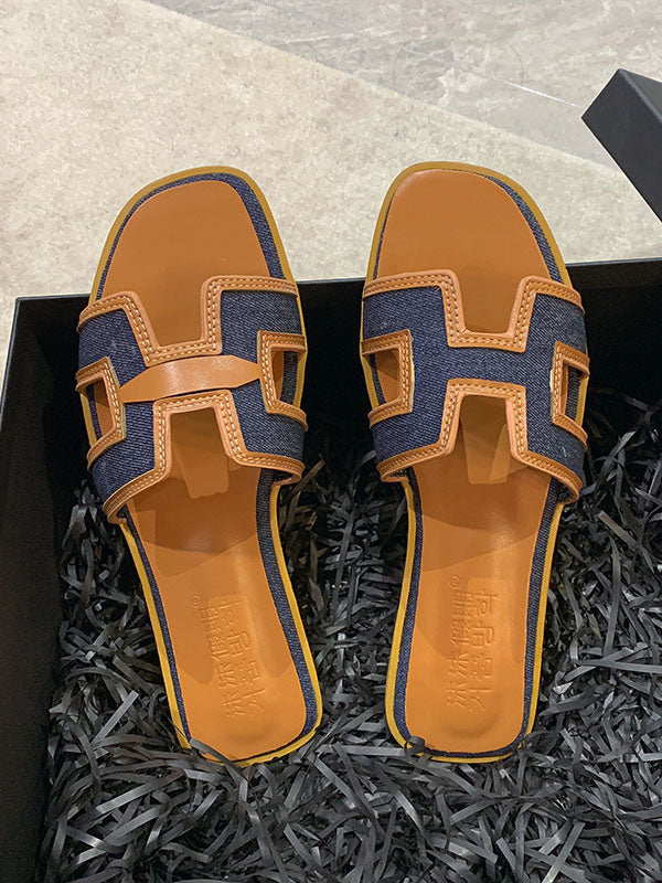 Hollow Open Toe Split-Joint Slippers Sandals