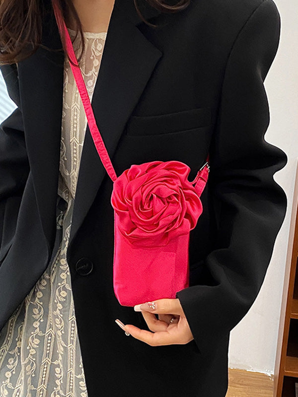 Flower Shape Solid Color Crossbody Bags Bags