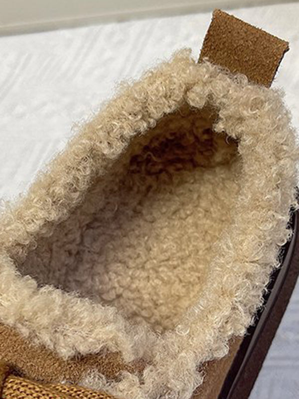 Lace-Up Split-Joint Flat Shoes