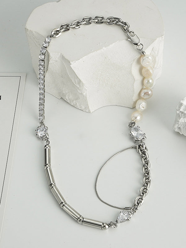 Chains Geometric Rhine Stones Necklaces Accessories