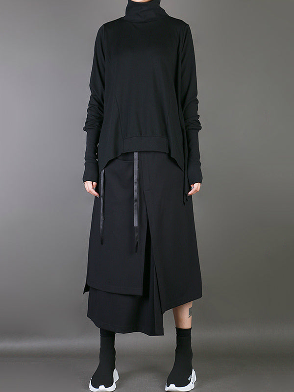 Plain Multi-Layer Cropped Skirt