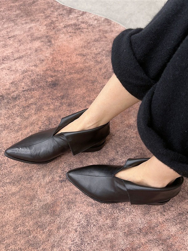 Pointed-Toe Solid Color Split-Joint Pumps Boots