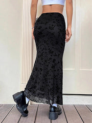Elasticity Flower Print Bodycon High Waisted Skirts