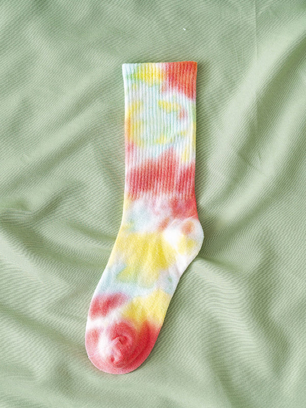 Pleated Tie-Dyed Socks