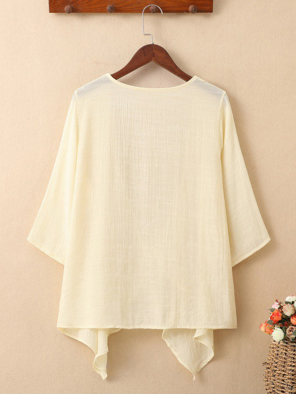 Pleated See-Through Solid Color Loose Sun-Protection Outerwear