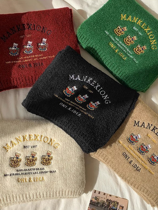 Keep Warm Knitted Letters Scarf