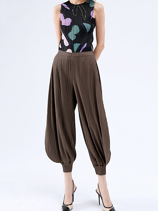 Simple Loose Solid Color Casual Harem Pants Bottoms