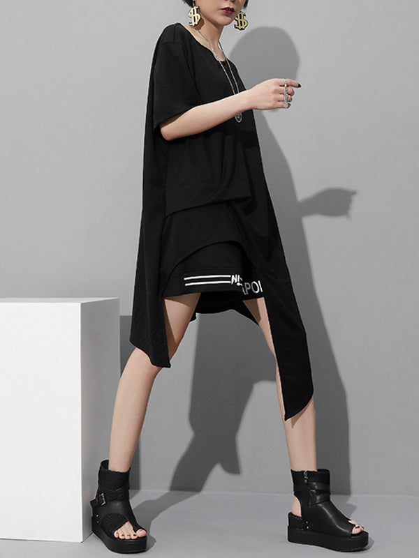 Original Irregular Loose Solid Color T-Shirt Top