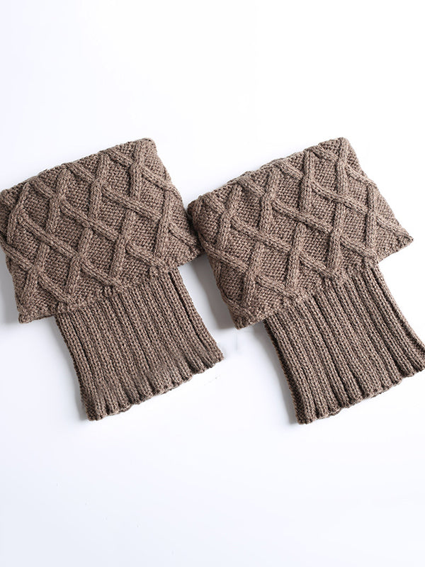 Original Creation Keep Warm Jacquard Solid Color Leg Warmers Accessories