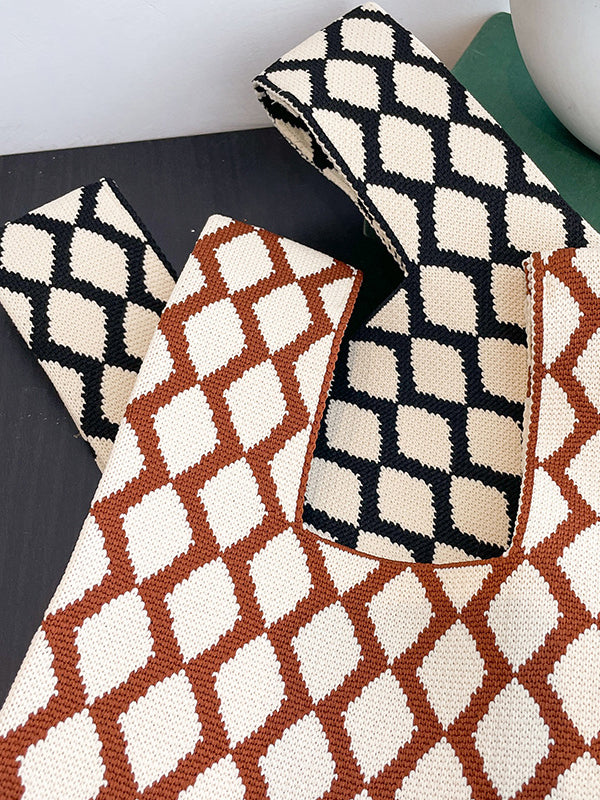 Rhombus Woven Handbag Bags Accessories
