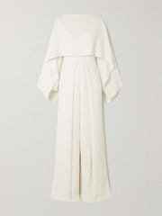 Long Sleeves Wrap Solid Color Zipper Jumpsuits