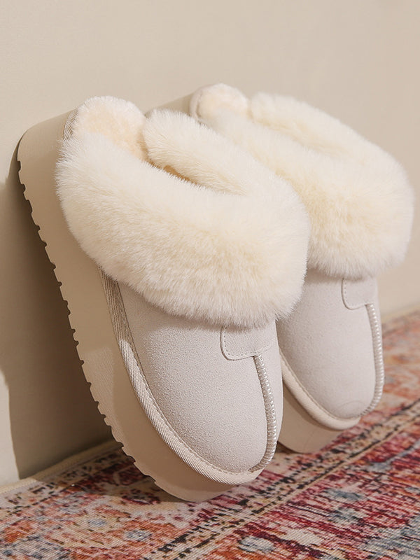 Round-Toe Split-Joint Slippers Platform Shoes