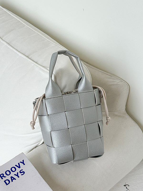 Solid Color Woven Handbags Crossbody Bags