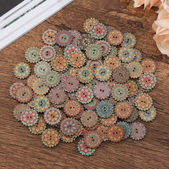 Bohemia Printed Wooden  Sewing Buttons