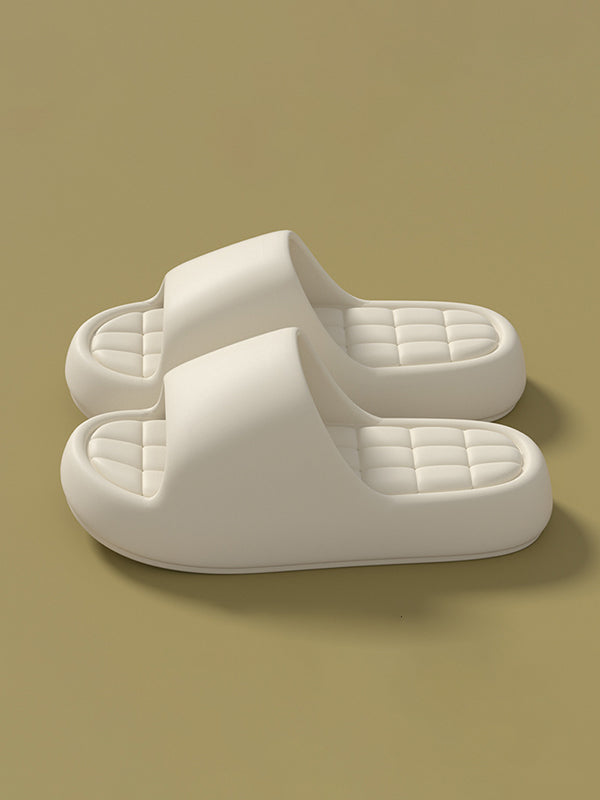 Open Toe Solid Color Slippers Platform Shoes