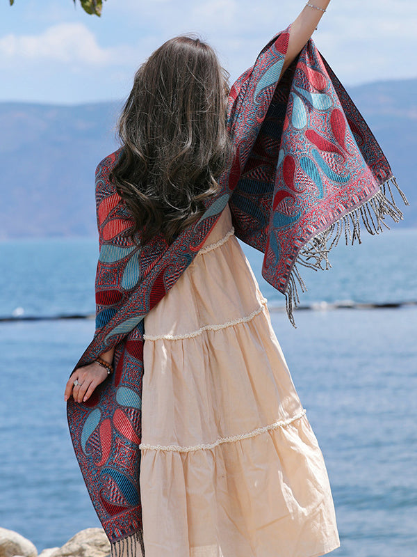 Keep Warm Tasseled Shawl&Scarf