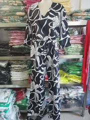 Printed Half Sleeves High Waisted V-Neck Jumpsuits